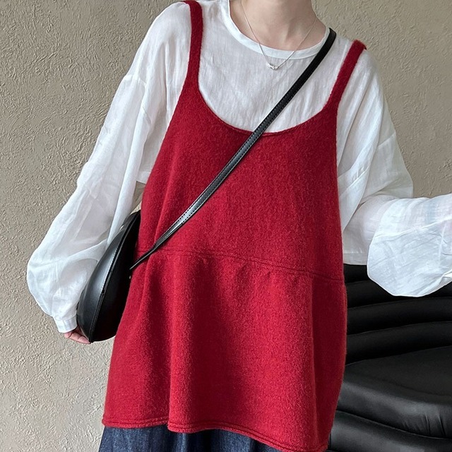 レディース トップス ニット プルオーバー キャミソール 袖なし ノースリーブ Aライン フェミニン かわいい 大人可愛い きれいめ シンプル カジュアル 上品 おしゃれ こなれ感 ガーリー 抜け感 ベーシック 無地 春 秋 10代 20代 30代 オフィス 通勤 学生 学校 通学 デート お出かけ お泊まり 公園 女子会 休日 高原 ガーデン ショッピング カフェ 重ね着 コーデ 普段使い 着回し レイヤード モテ 清楚 定番 ゆったり フリーサイズ 白 ホワイト 黒 ブラック グレー レッド
