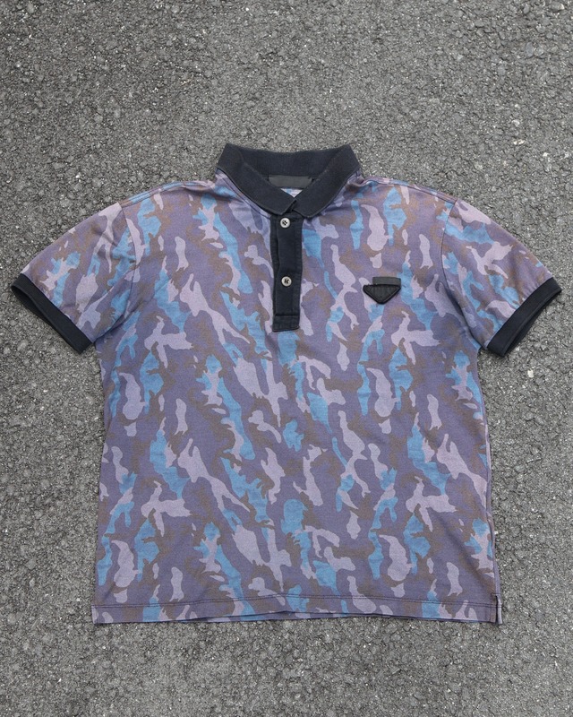 【PRADA】Camouflage short length tight polo