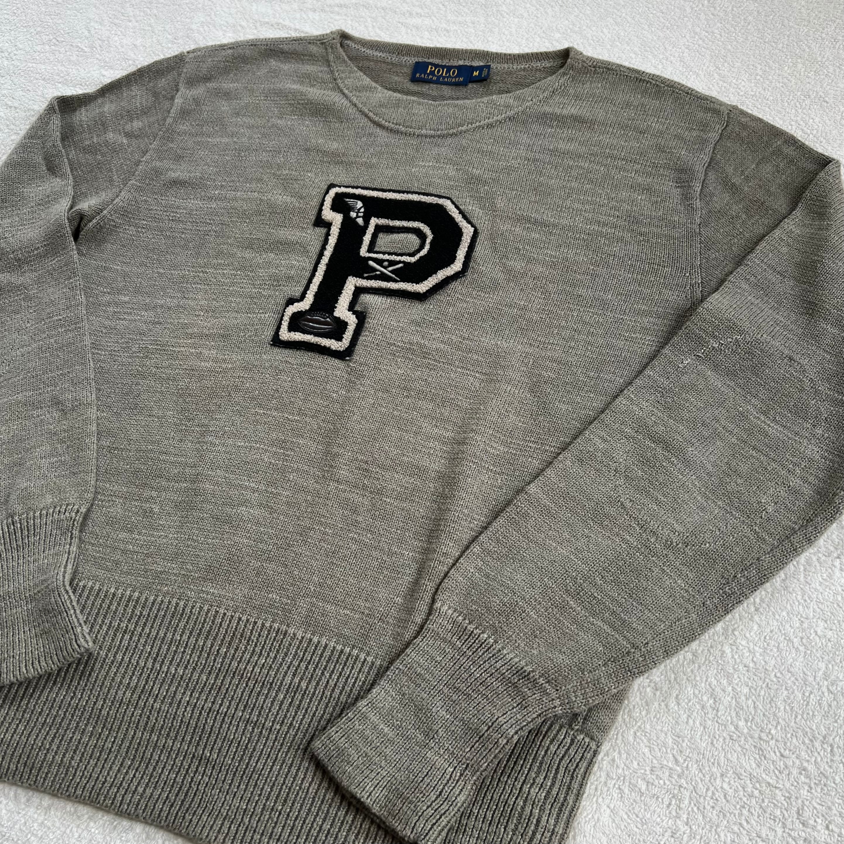 Ralph Lauren ニット セーター M ラルフローレン レタード ワッペン