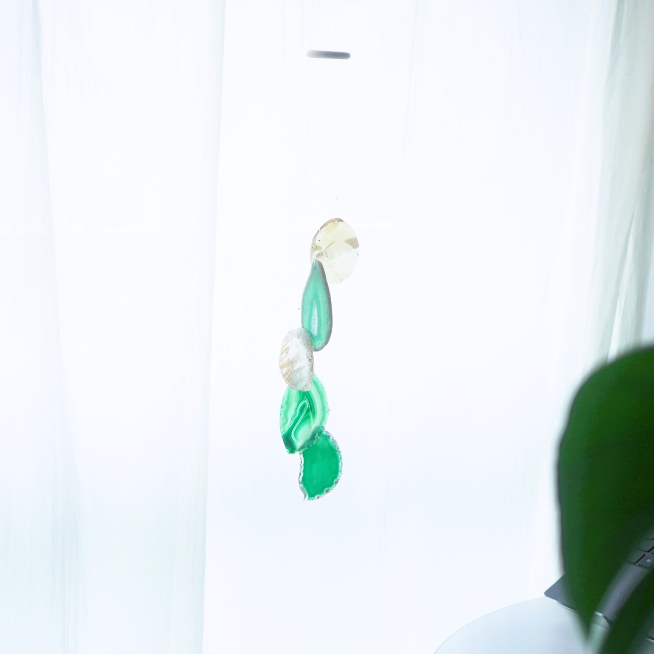 Green Memory - アゲートヒーリングチャイム / Agate Sun Catcher Wind Chime 116