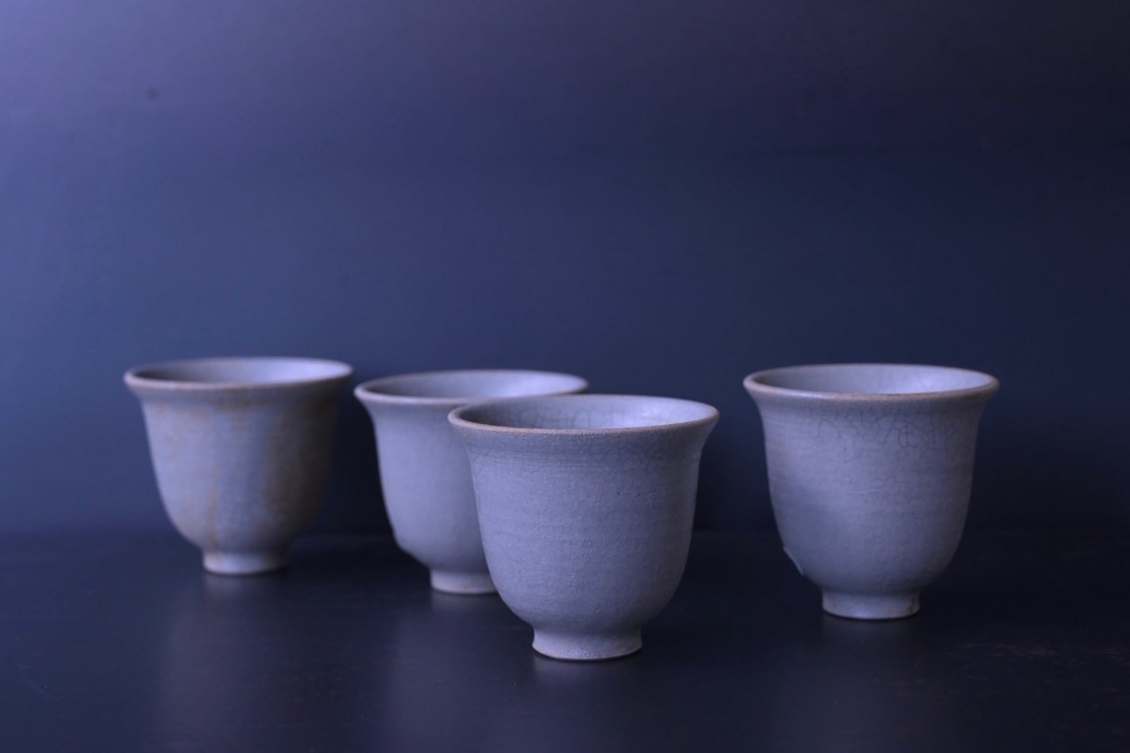 七理摩弓 灰青茶杯(一つ)