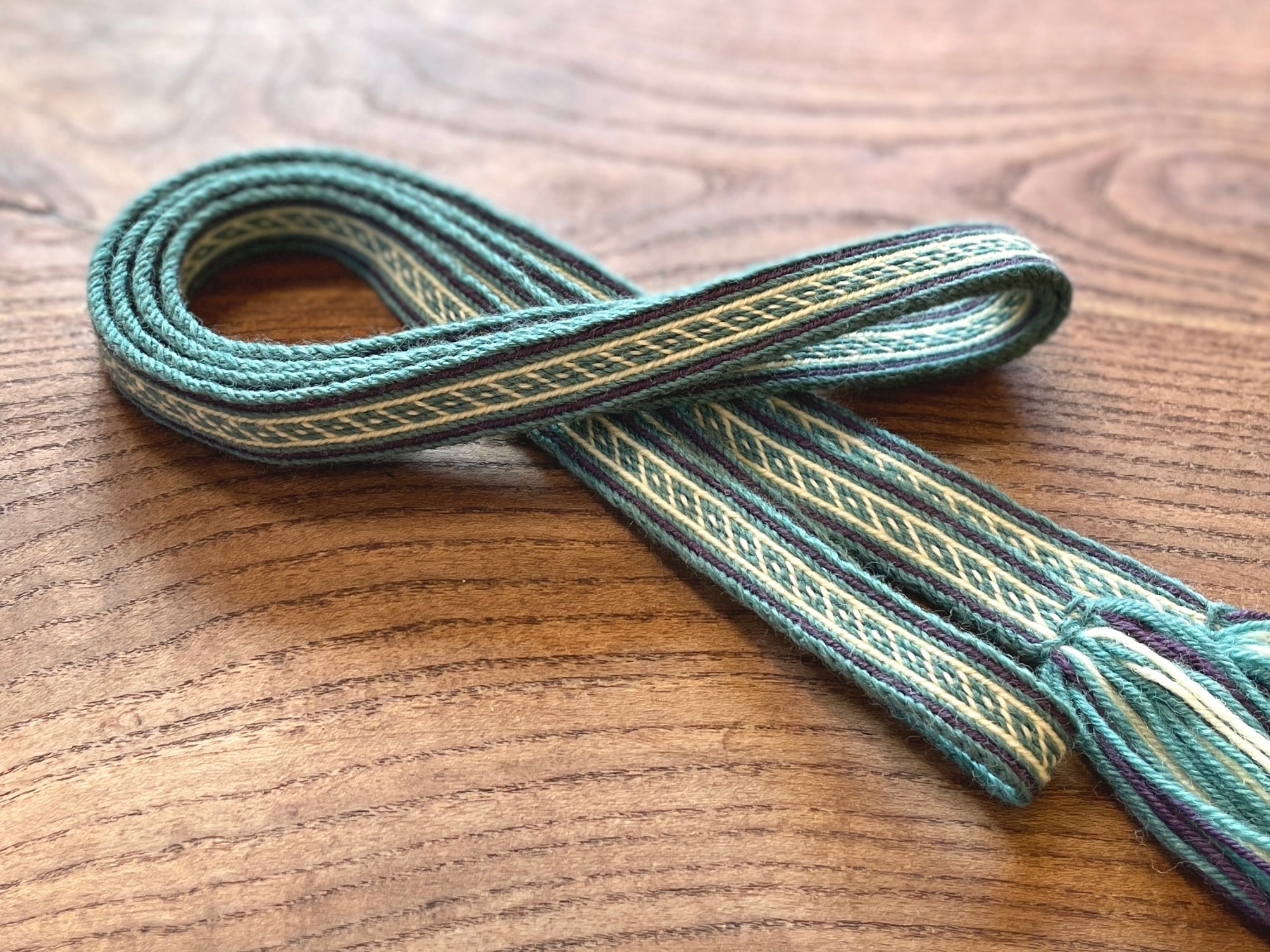 カード織り バンド Oseberg 18mm幅 約1.8m／手織り 帯 ロングベルト