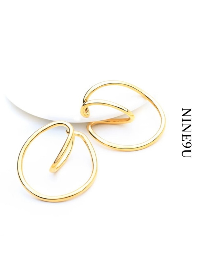 nichi curve earring 2color【NINE-A7621】