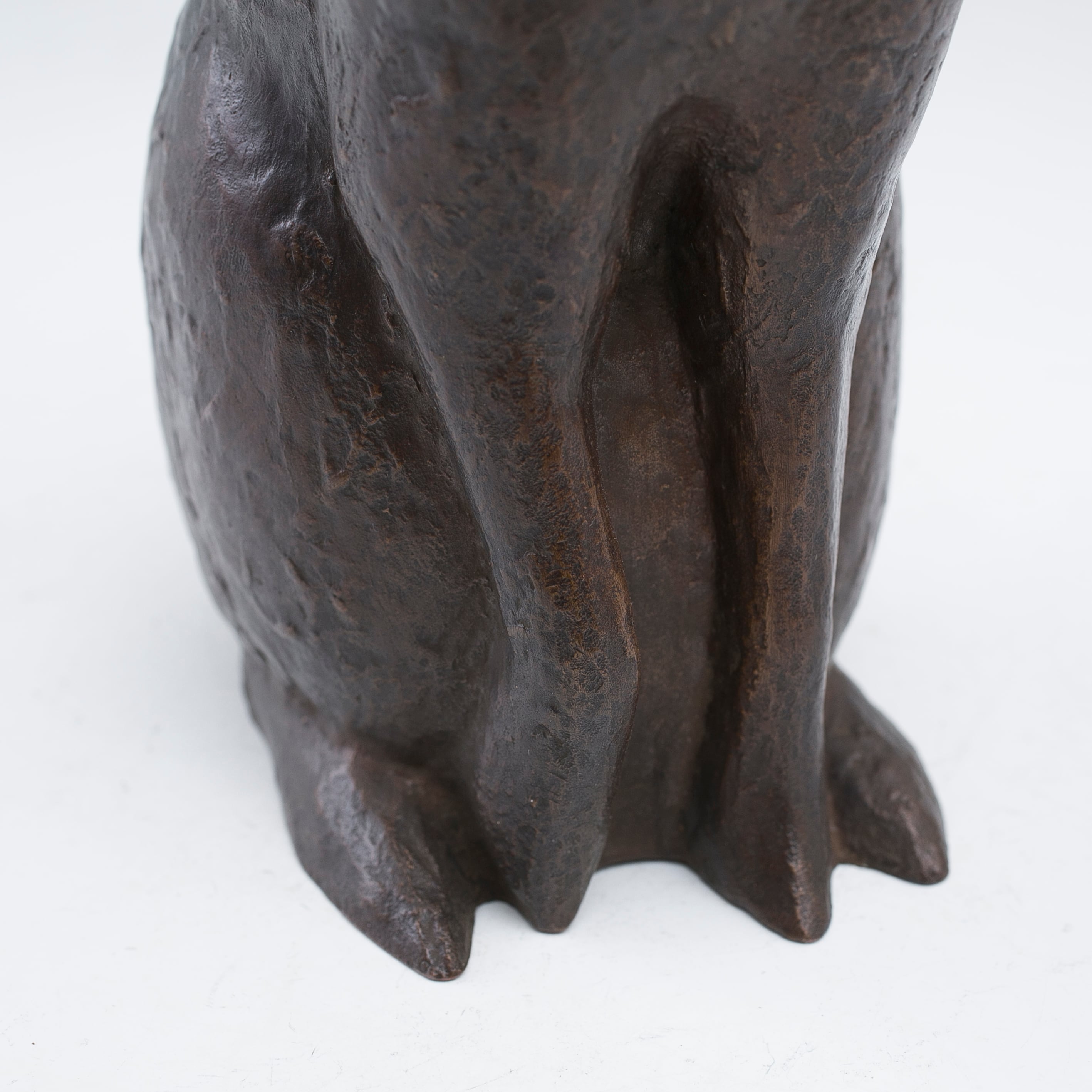 兎 うさぎ 銅 置物 荒居徳亮 ブロンズ オブジェ 1963年 昭和38年 共箱