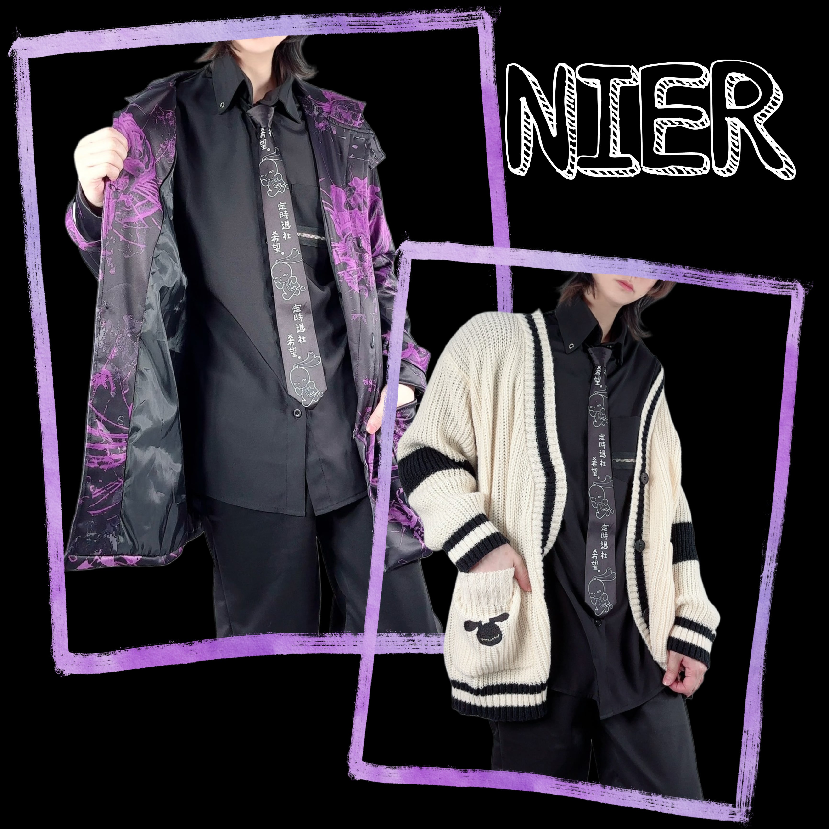 定時退社希望SHIRT《取り外し可能ネクタイ＆チェーン付き》 | NIER
