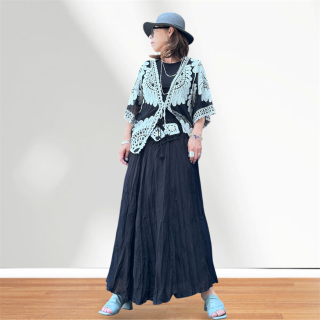 クロッシェ編みコットンスカート