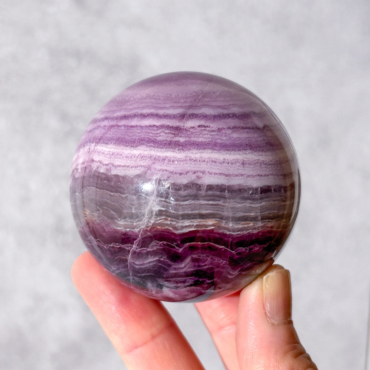 パープルシルキーフローライト スフィア * Fluorite * 天然石