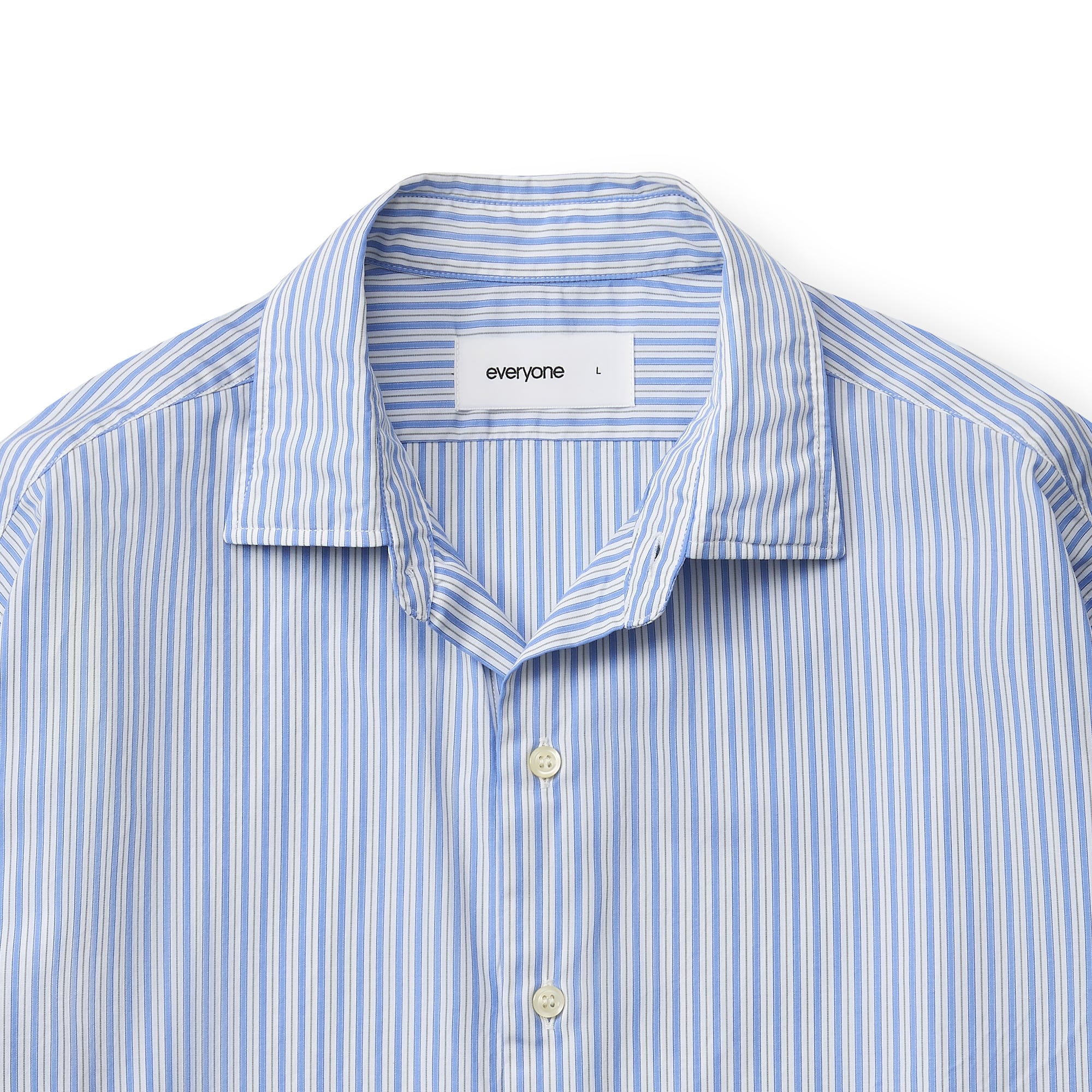 everyone wide spread collar shirt (STRIPE) | everyone