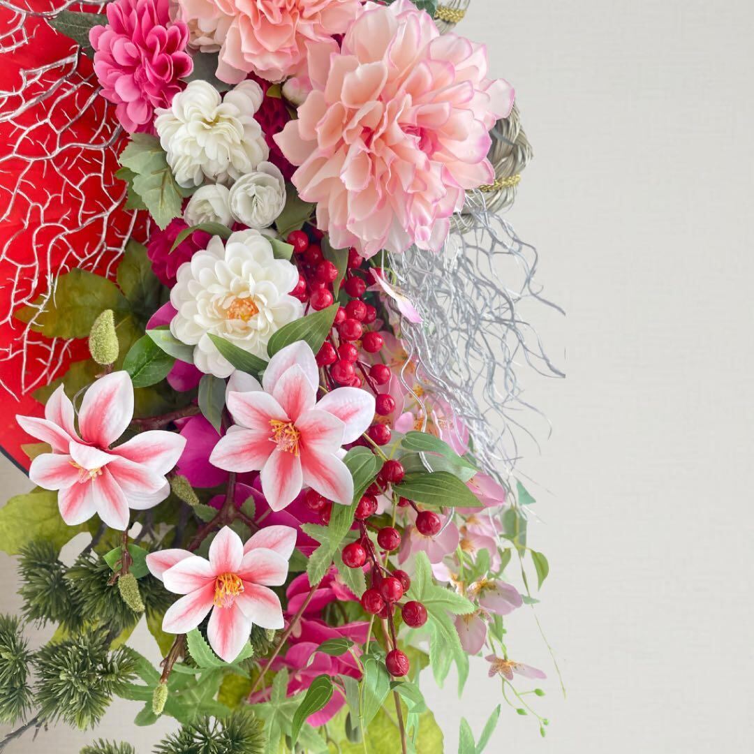 【特大100cm】新年を寿ぐ 豪華絢爛しめ縄リース・しめ飾り 商業用しめ縄 特大100cm】新年を寿ぐ 豪華絢爛しめ縄リース・しめ飾り 商業用しめ縄