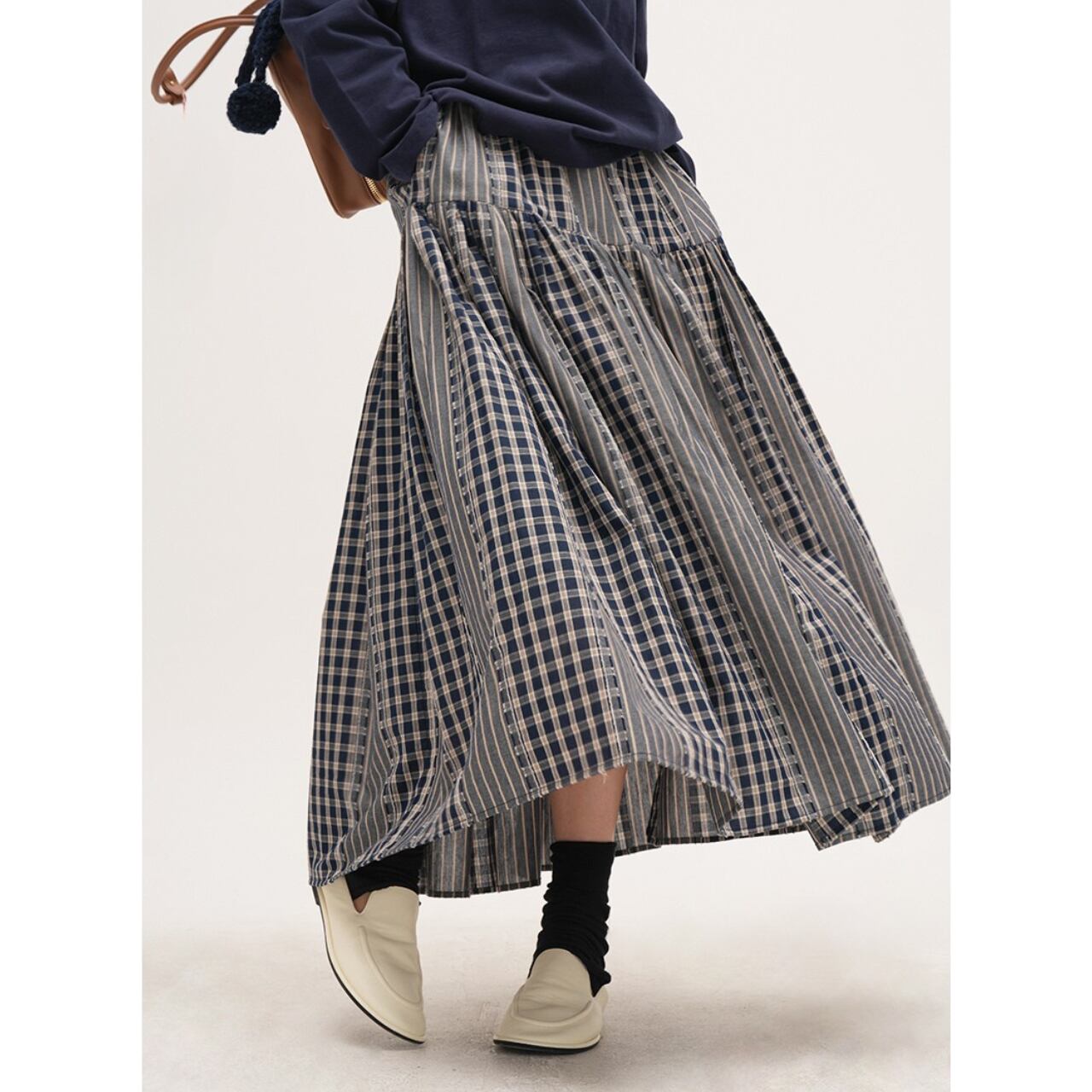 パターン切替デザインフレアスカート a0584