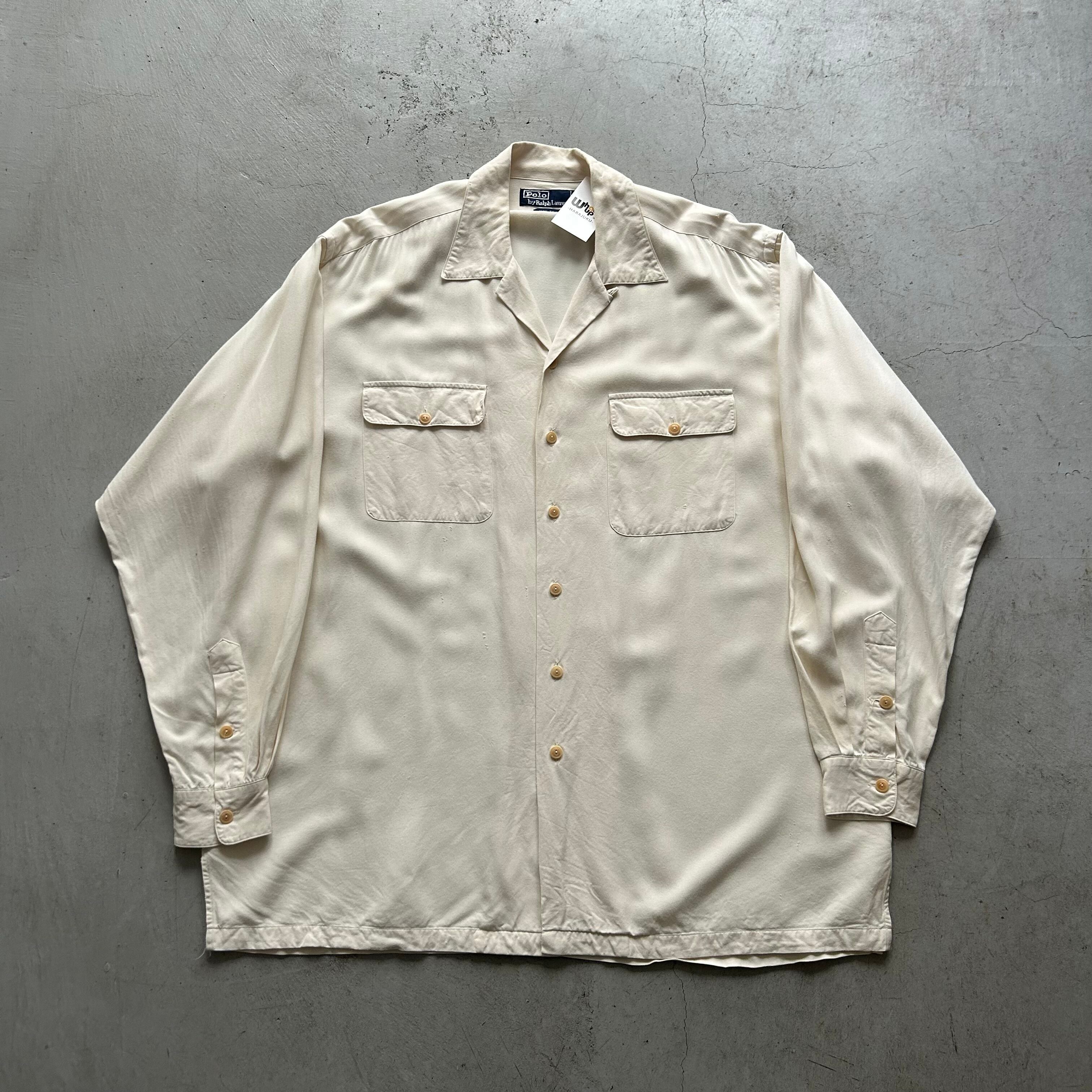 2000s Polo by Ralph Lauren L/S rayon open collar shirt【高円寺店】