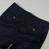 BURBERRY LONDON バーバリー 裾ファスナー ストレッチ クロップドパンツ 36 /濃紺 ネイビー/レディース/日本製
