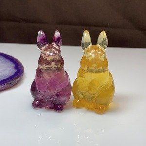2.ペア☆カラフルフローライトうさぎさん