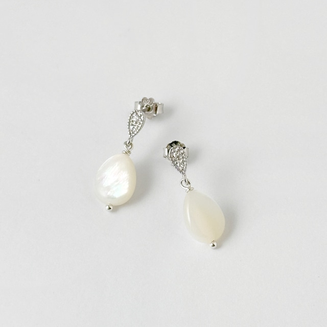 Lagoon Original 白蝶貝 ジルコニア スタッド ピアス