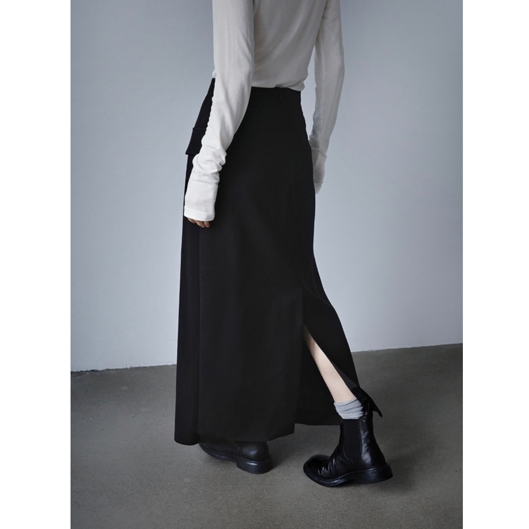 Side flap straight silhouette skirt G1042