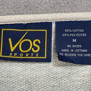 【VOS SPORTS】WARRIORS ハーフジップ スウェット プルオーバー ワンポイント刺繍ロゴ MEDIUM  US古着