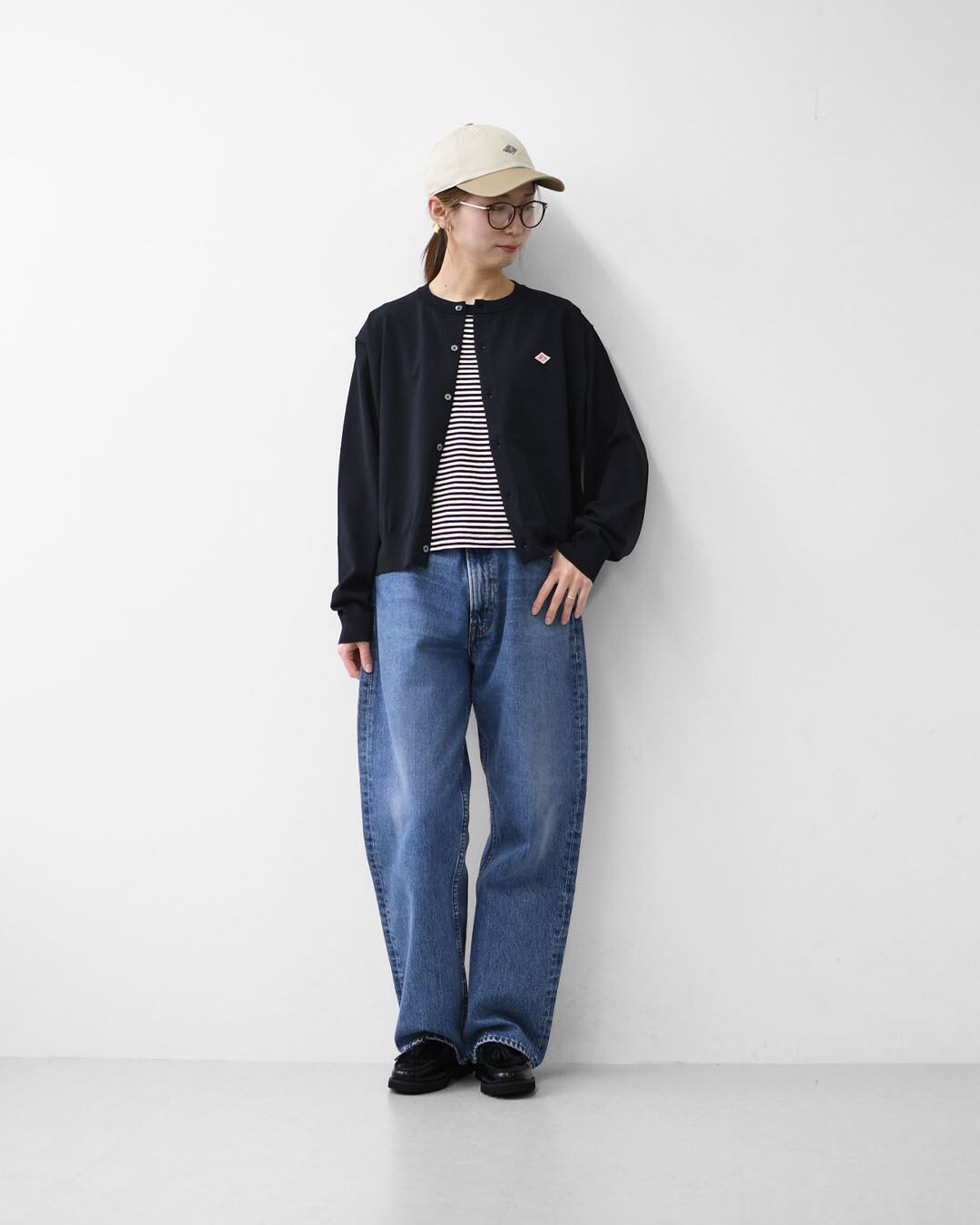 DANTON [ダントン] W Jersey Knit Crew Neck Cardigan [DT-D0137YSD