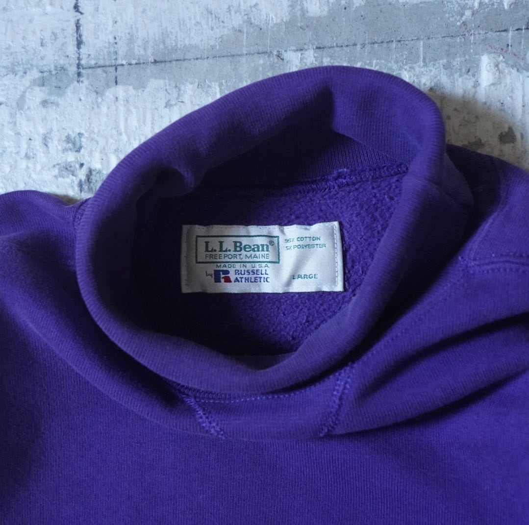 90s made in usa l.l.bean × russell athletic turtleneck sweat shirt