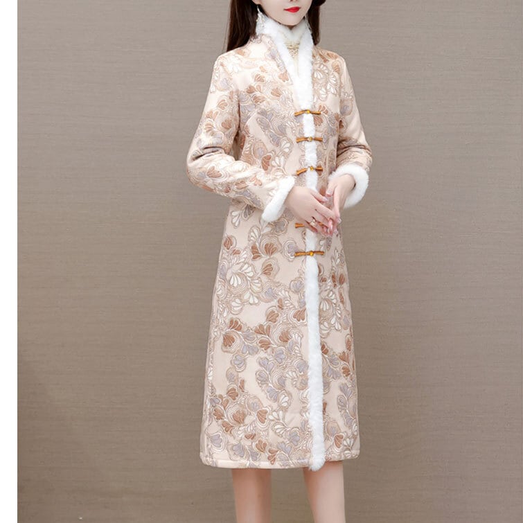 チャイナ服 アウター ファーコート ロング丈 羽織り zo187 チャイナ服 アウター ファーコート ロング丈 羽織り zo187