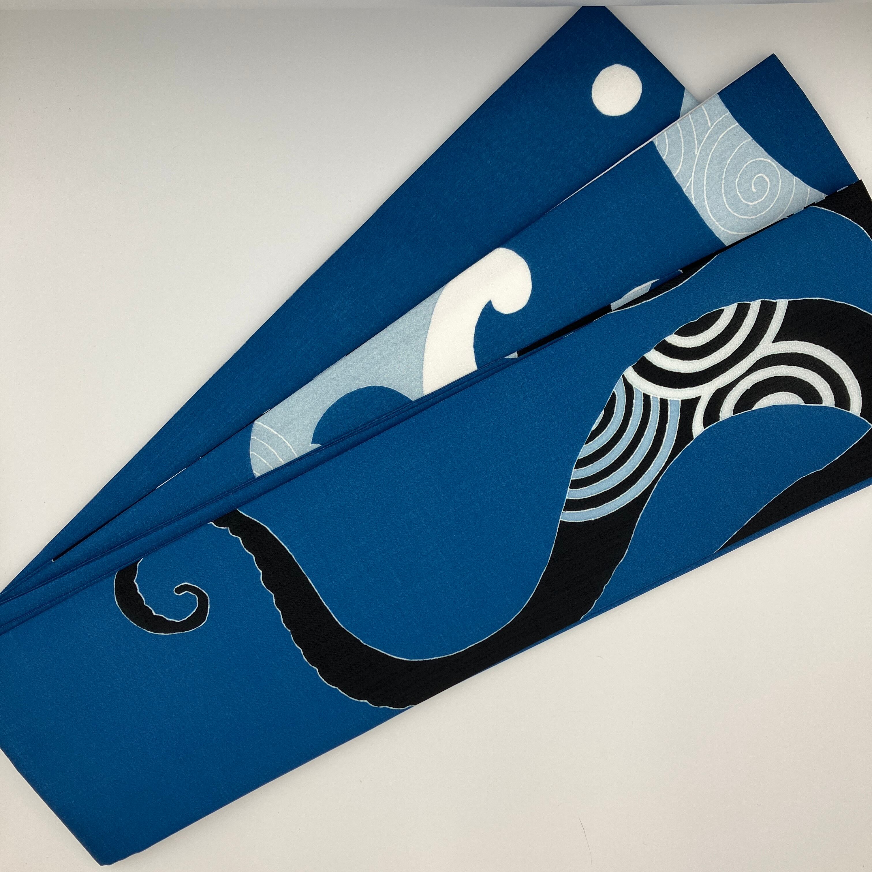 some-pri 半幅帯リバーシブル「蛸」紺