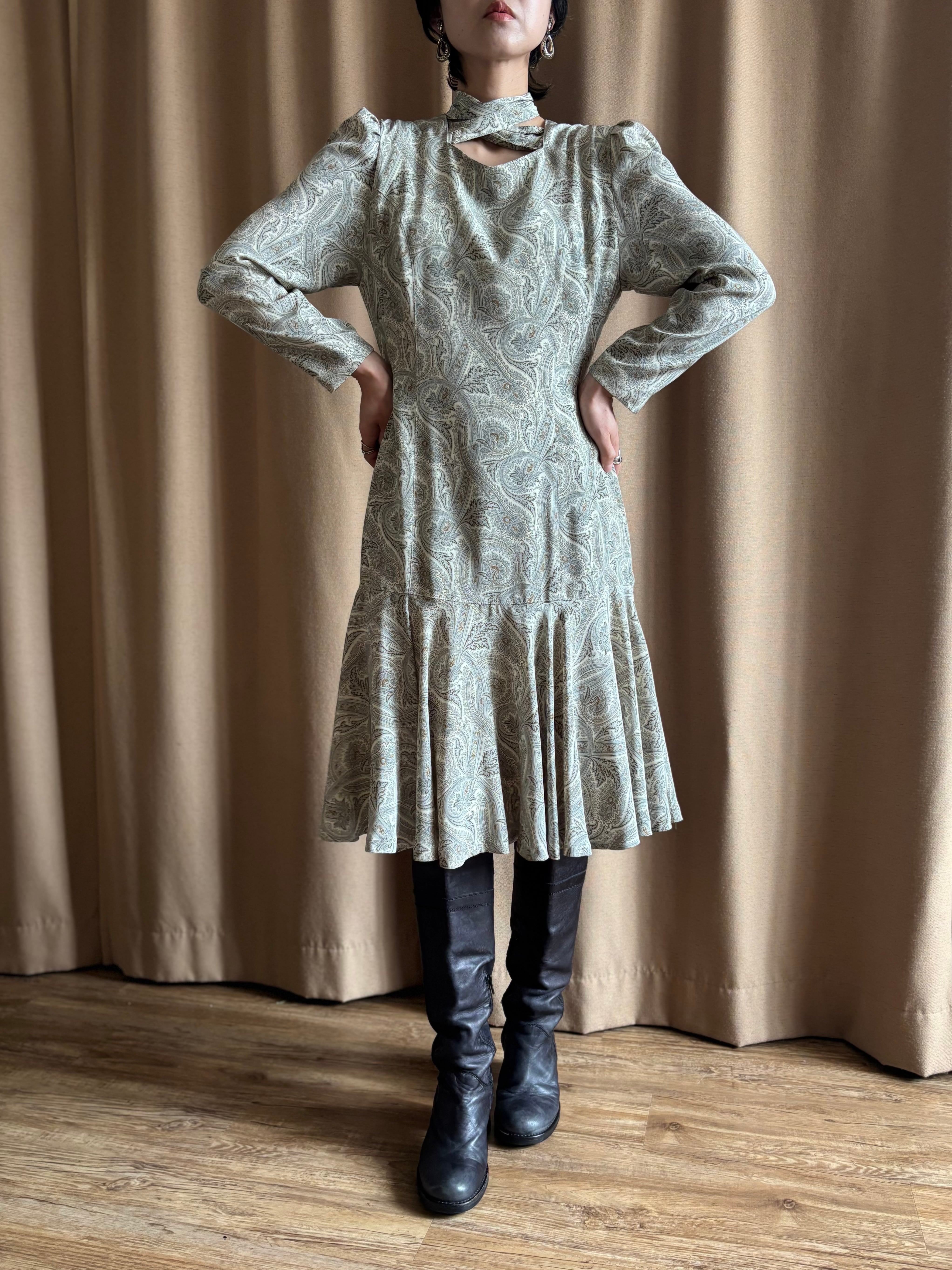 My Favorite Patterns for Dressing　アンティーク MADE IN JAPAN paisley pattern classic dress-5209-4 | COLLENTE vintage