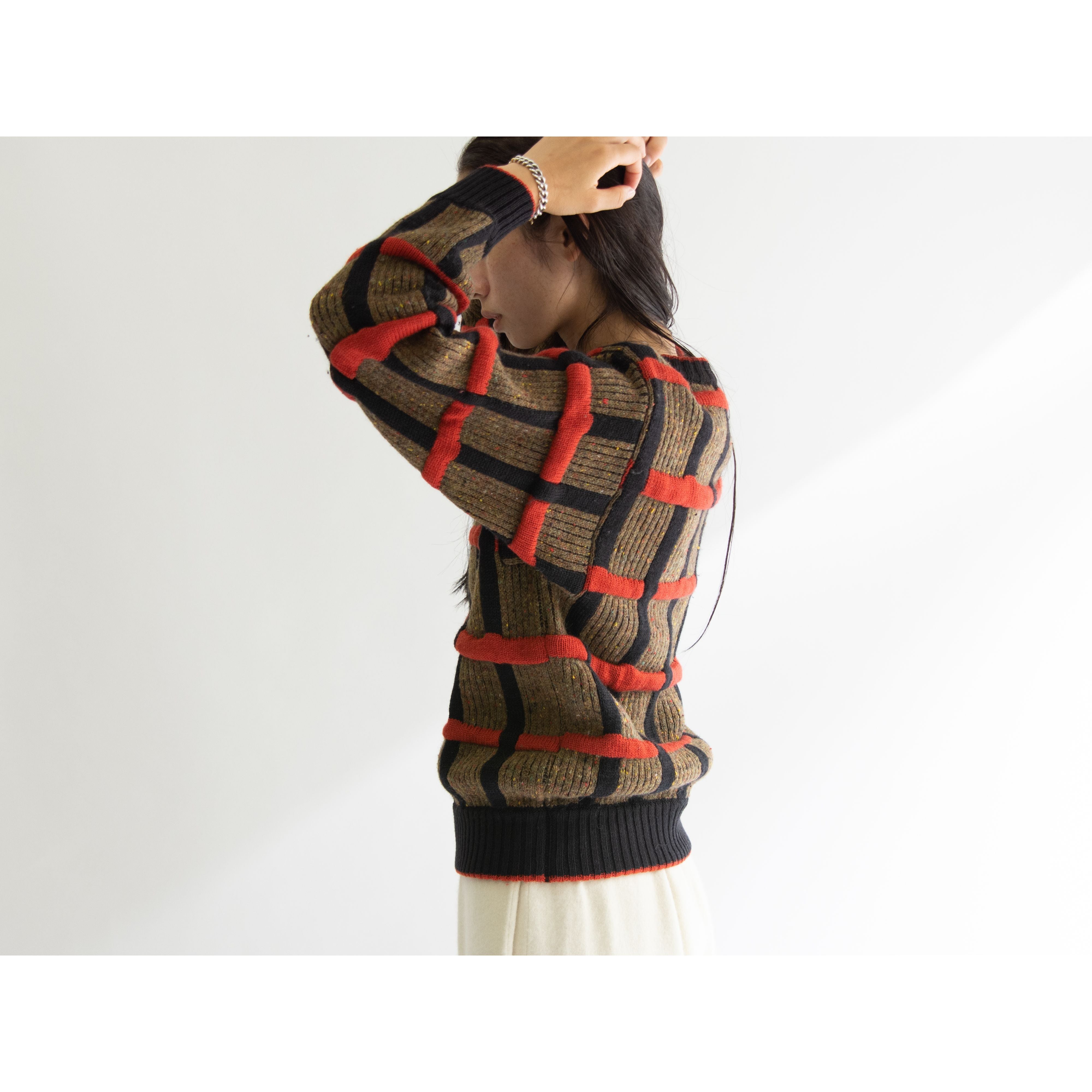 80s MARITHE FRANCOIS GIRBAUD ウールセーター袖丈50cm - ニット/セーター