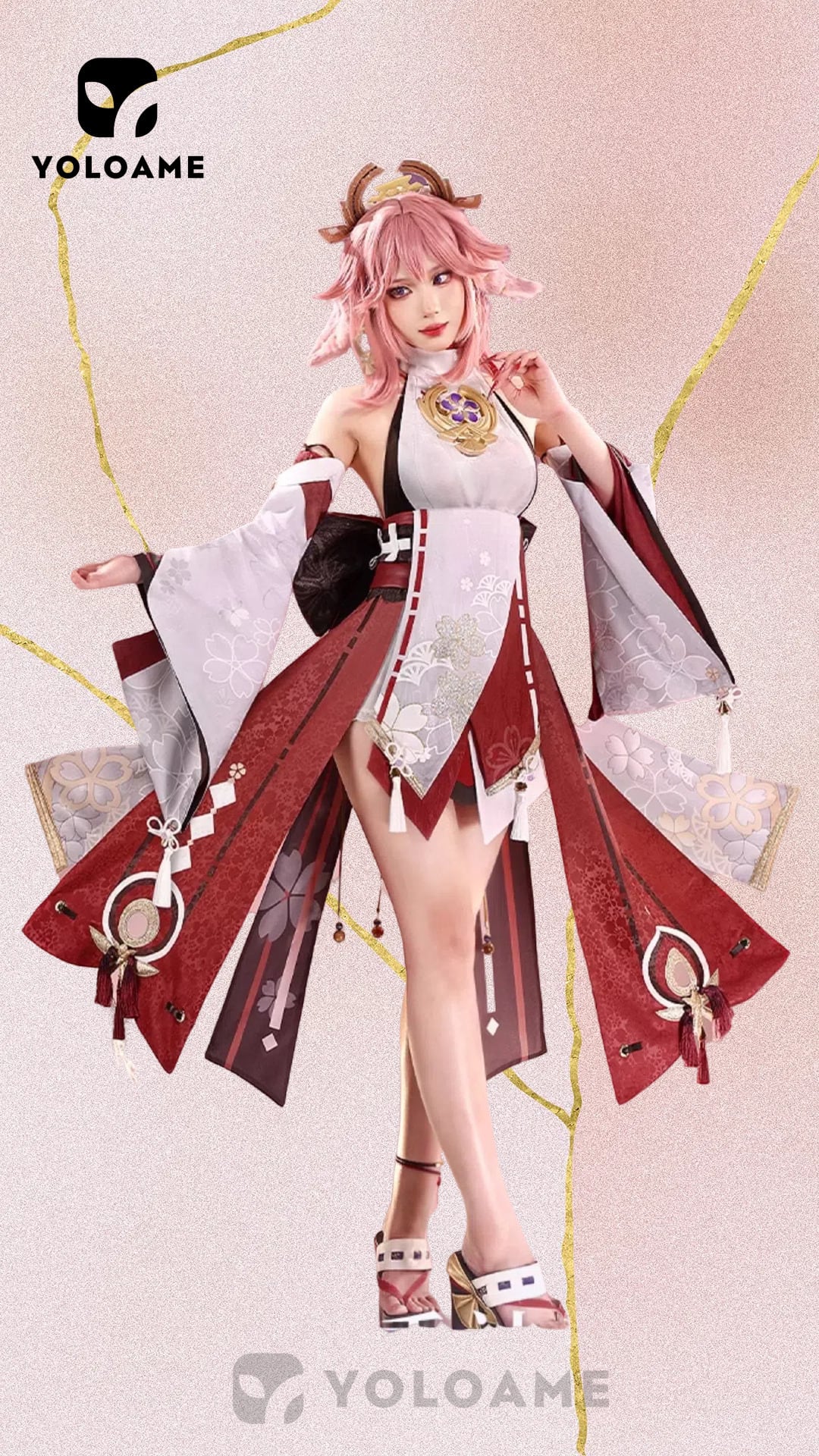 原神 猫屋本舗 三分妄想 八重神子 コスプレ衣装 Mサイズ セット 猫屋小舗 原神 コスプレ 八重神子 やえみこ 衣装