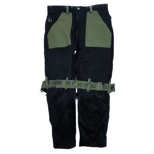 UNFINISHEDカーキ×ブラックボンテージパンツ2023067