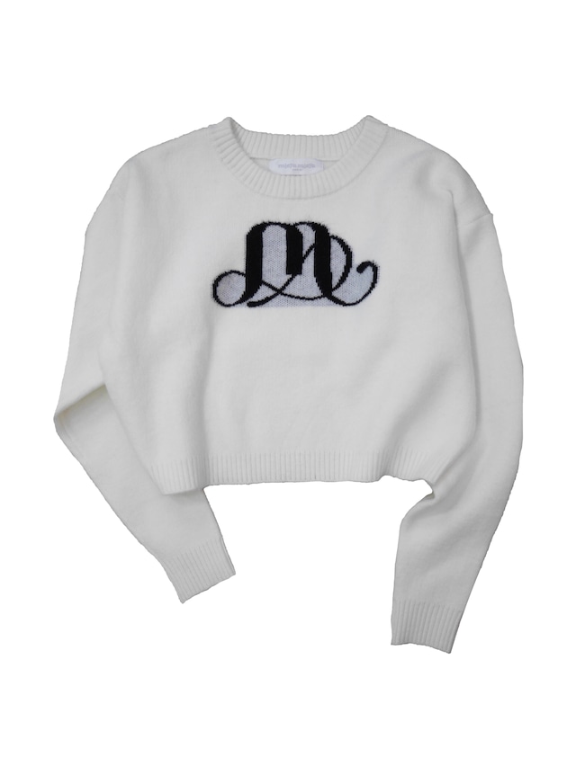 【残りわずか】"m" logo knit -white-