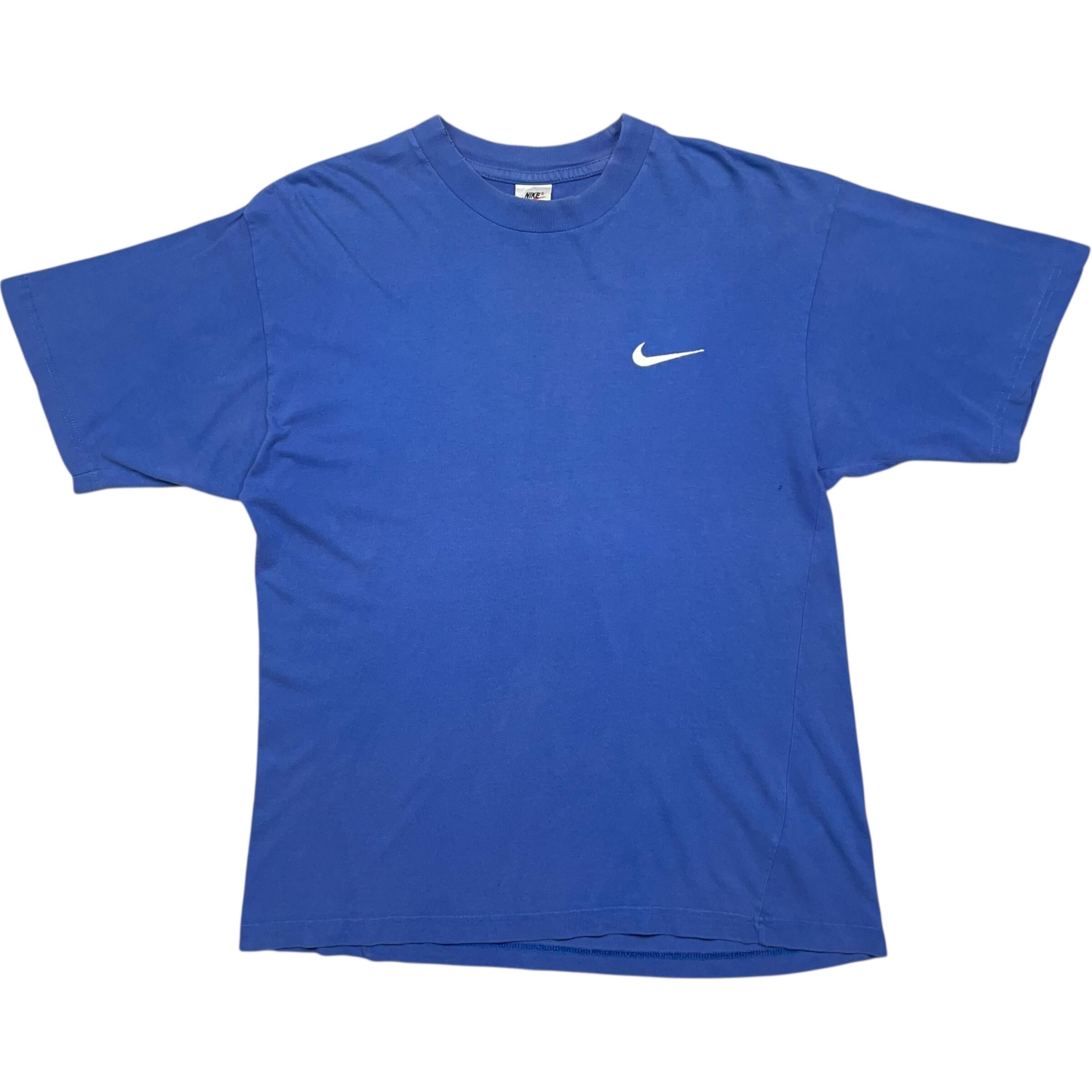 《M》 NIKE ナイキ Tシャツ スウッシュ ワンポイント ブルー 90年代 vintage no.7438
