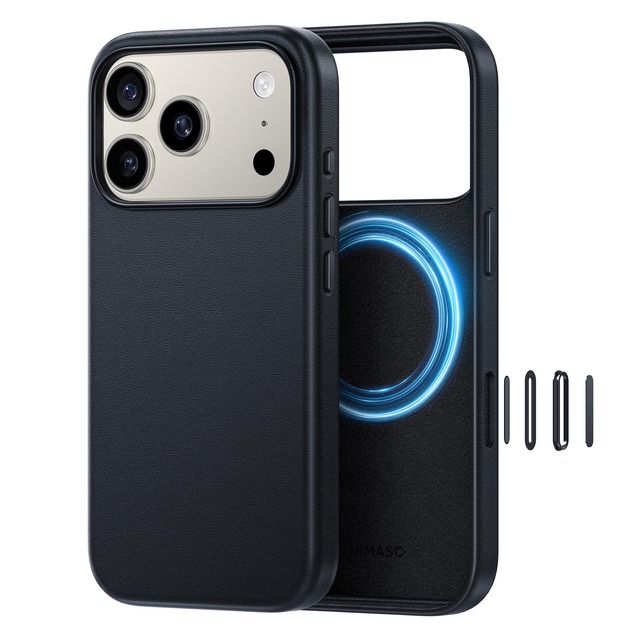 NIMASO iPhone 18 Pro/17 Pro用ケース MagSafe対応 PUレザーケース 全面保護 耐衝撃 傷つき防止