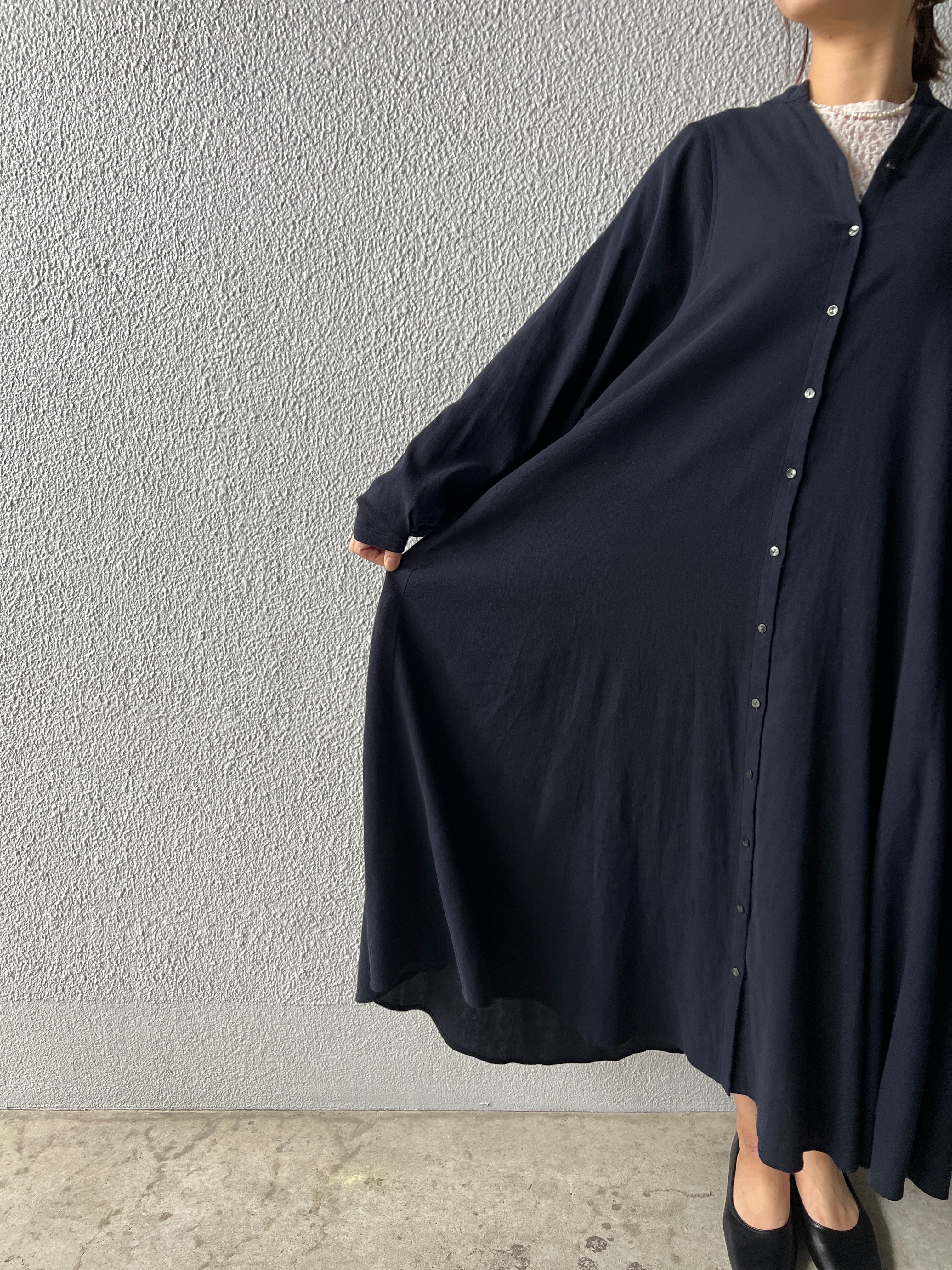 【PASSIONE】高島ちぢみ長袖ワンピース 616101