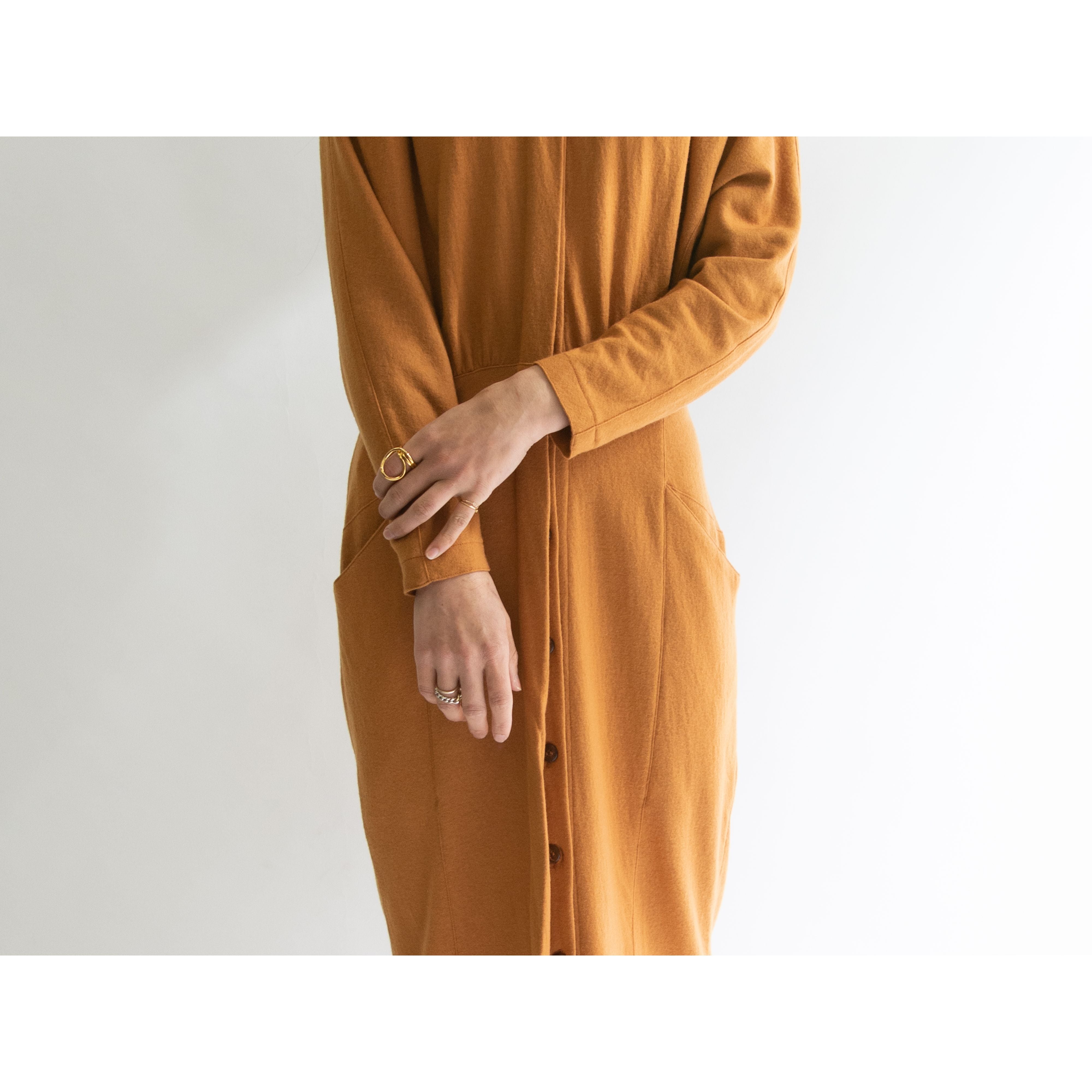 【LORETTA DI LORENZO】Made in Italy wool-polyethylene jersey dress（イタリア製 ウールポリエチレンジャージードレス ワンピース）12b