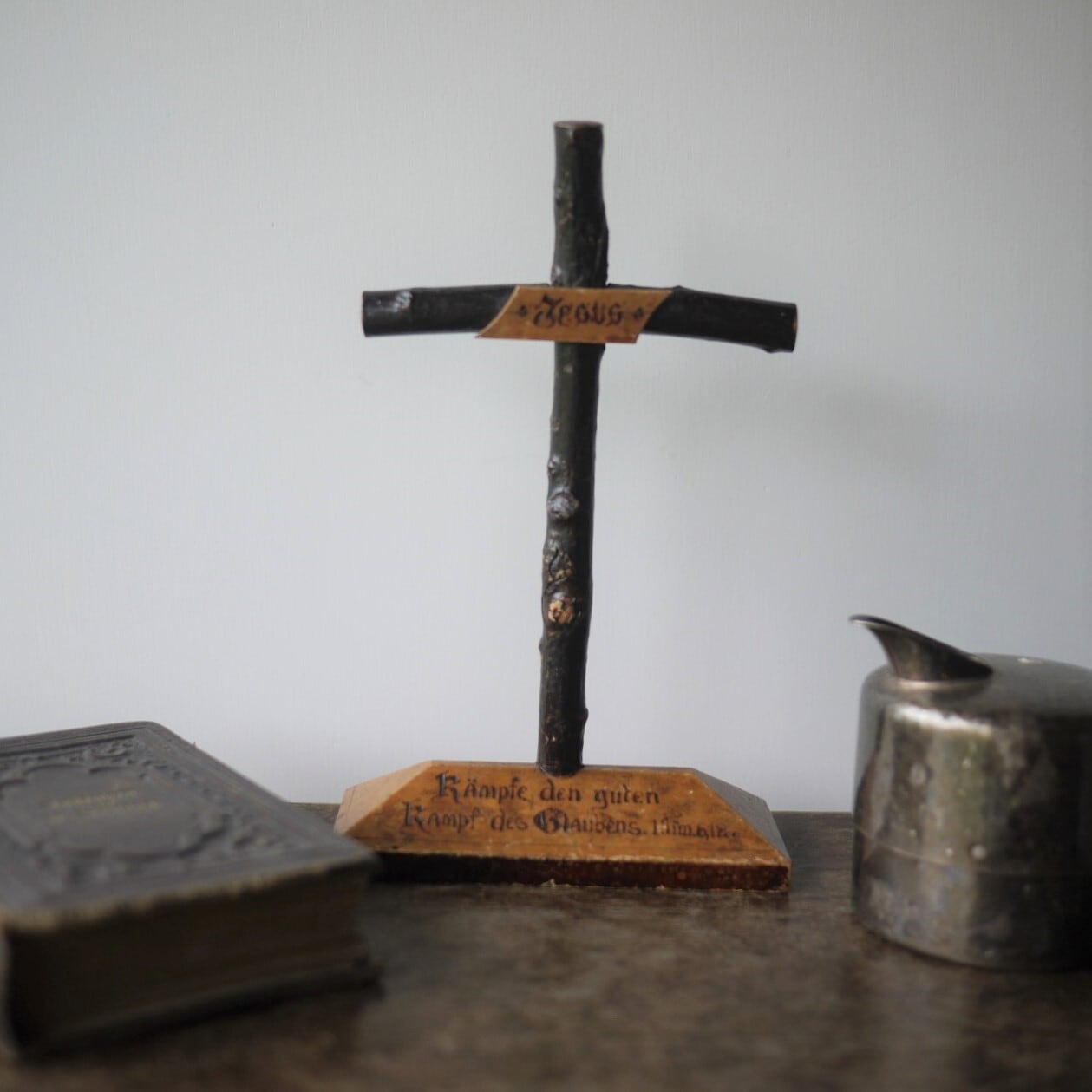 木製十字架 聖句 ヴィンテージドイツ | こりすのパン屋Base店 （世界の