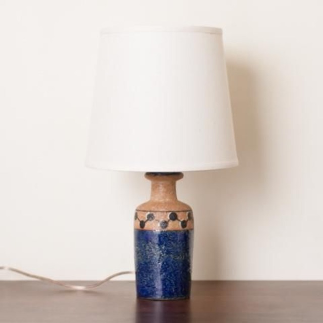DENMARK SOHOLM NAVY BLUE/TERRA COTTA CERAMIC TABLE LAMP
