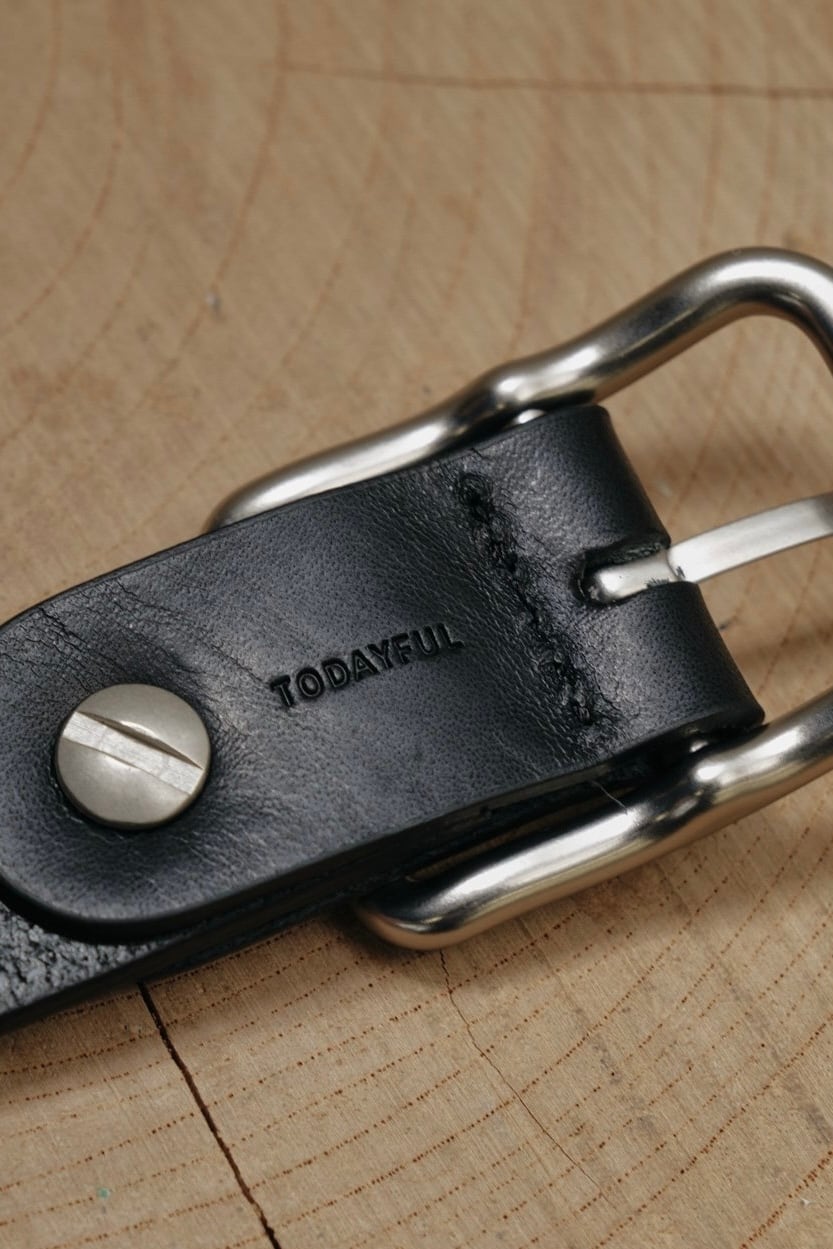 TODAYFUL Backle Leather Belt バックルレザーベルト Black | planet3rd