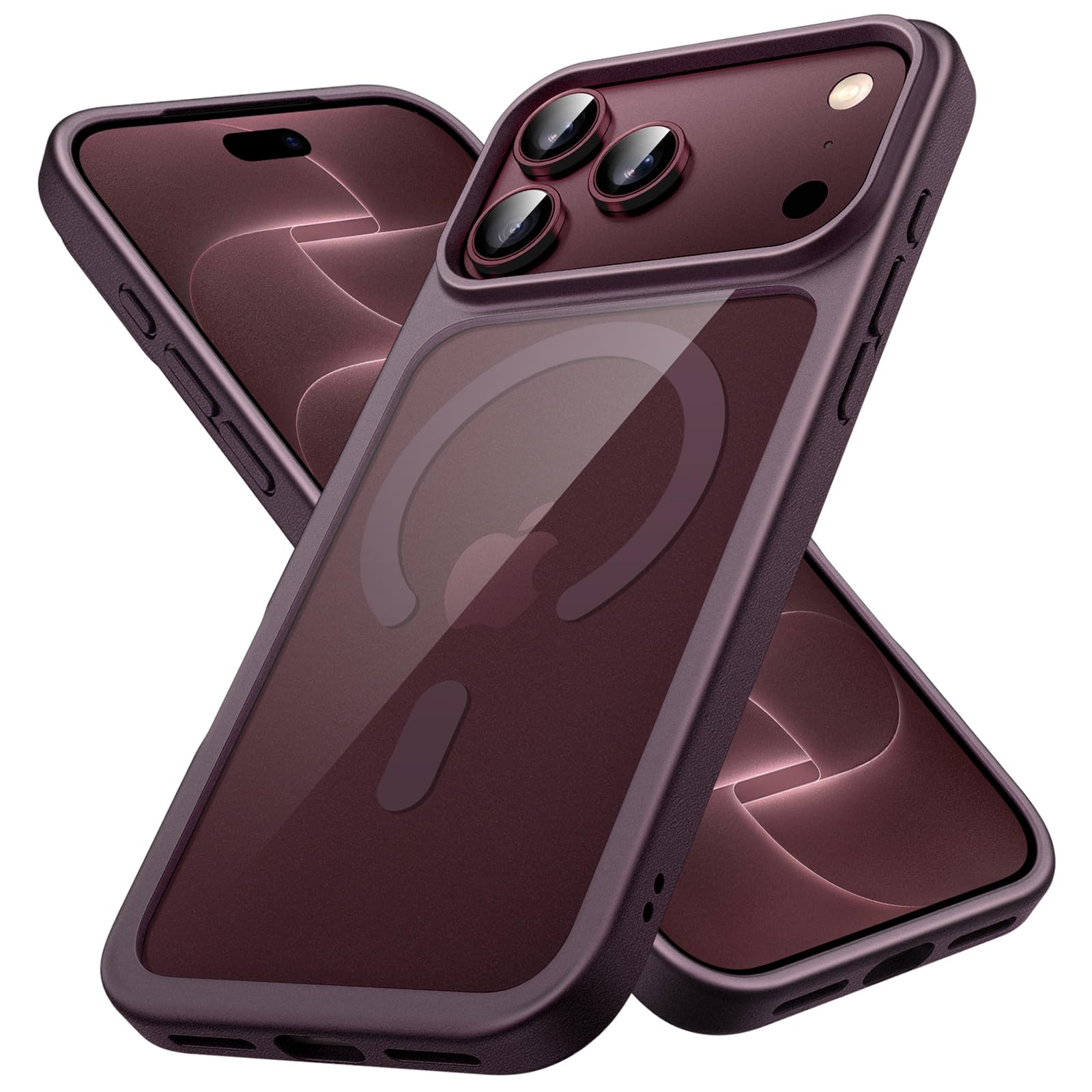 JETech iPhone 18 Pro用 マグネットケース (ダークチェリー)