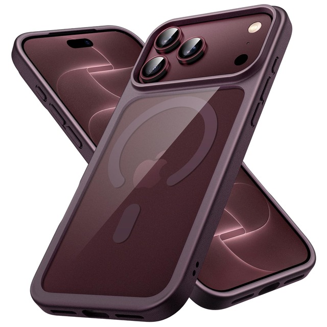 JETech iPhone 18 Pro用 マグネットケース (ダークチェリー)