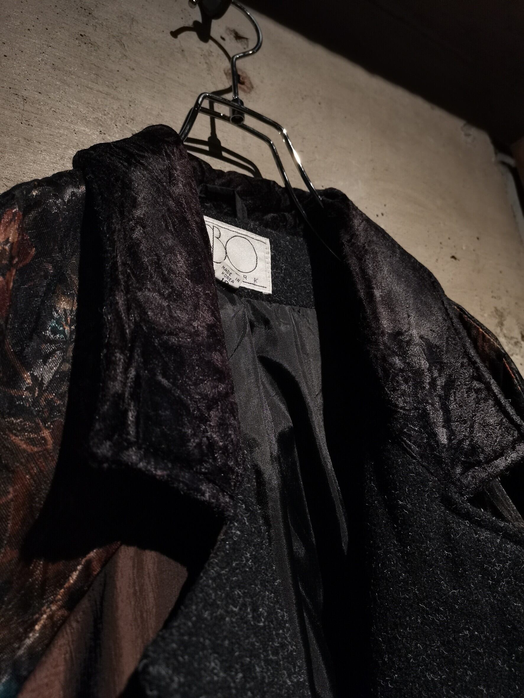 Caka】Multi Textile Patchwork Design Vintage Wool Chester Coat 