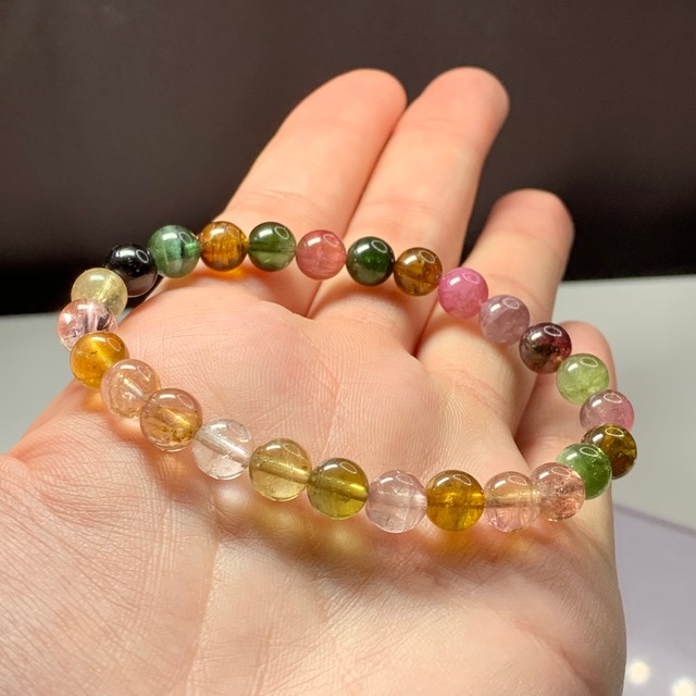 透明度有☆グラデーション風トルマリンブレスレット