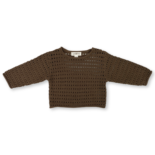 Grown /  Summer Open Knit Pull Over - Mud (1)
