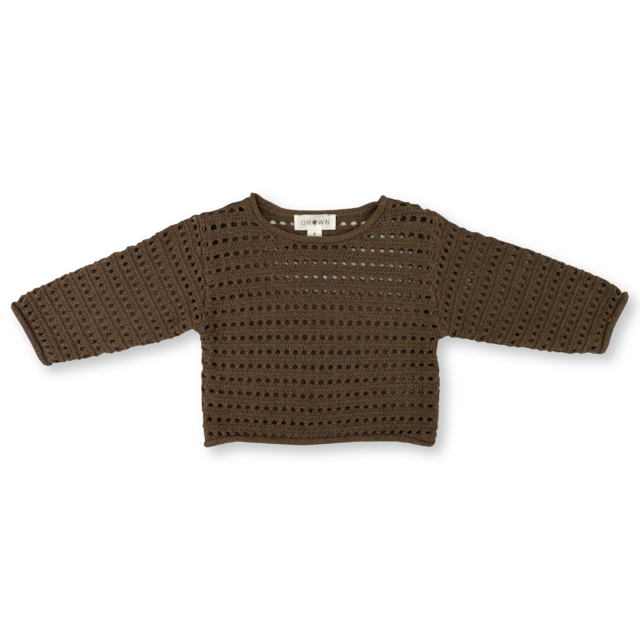 Grown /  Summer Open Knit Pull Over - Mud (1)