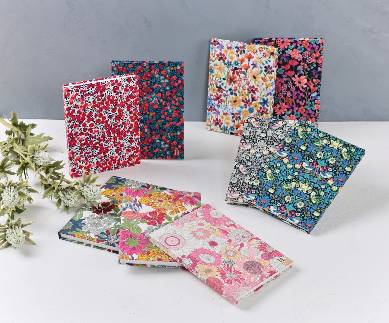 【HONcept】テキスタイルノート LIBERTY（リバティ）flower×Pink（花×ネイビー）