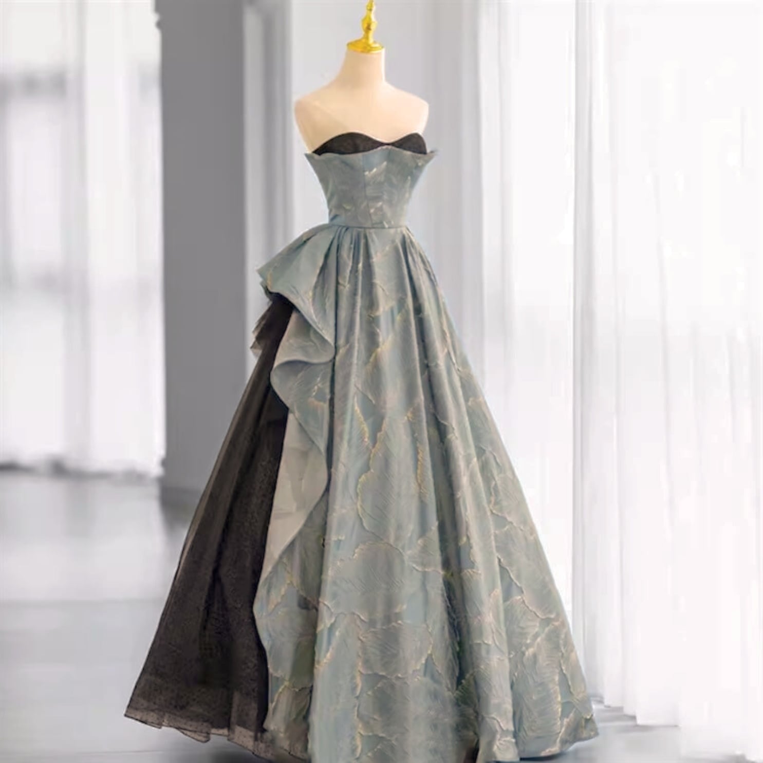 リーフ柄ベアドレス D1019