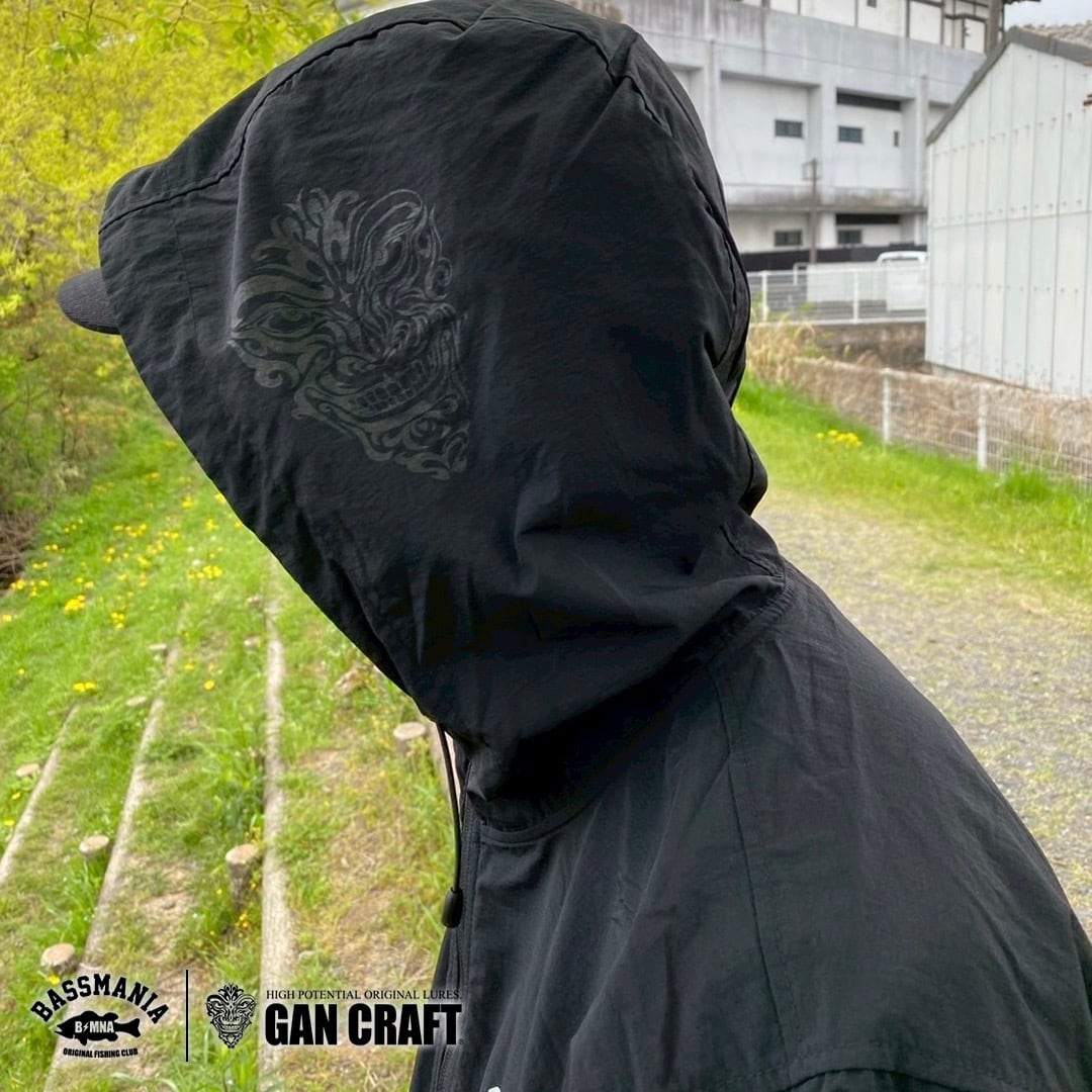 GANCRAFT×BASSMANIA】GANMANIA Logo half zip jacket［BLK］［限定生産
