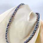 バロックパールネックレス ロングナゲット小粒mix black Baroque　留め具国内交換済み