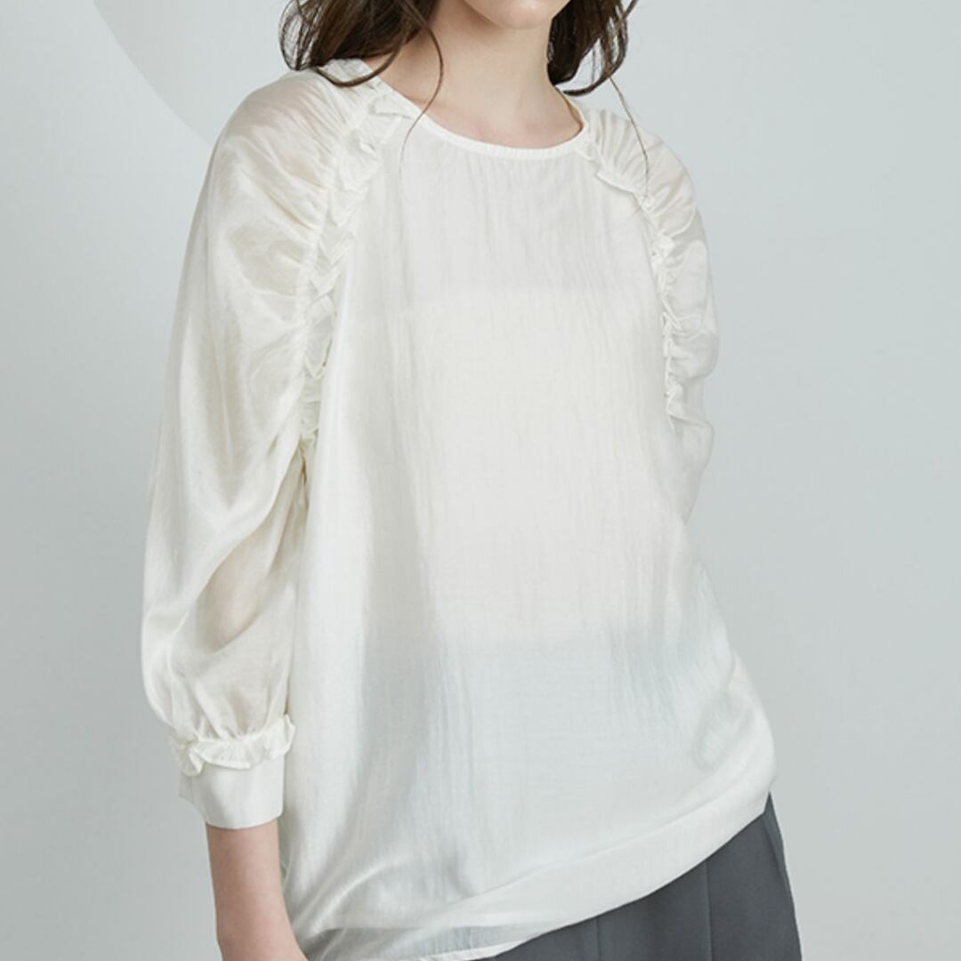 sheer sleeve blouse N10534