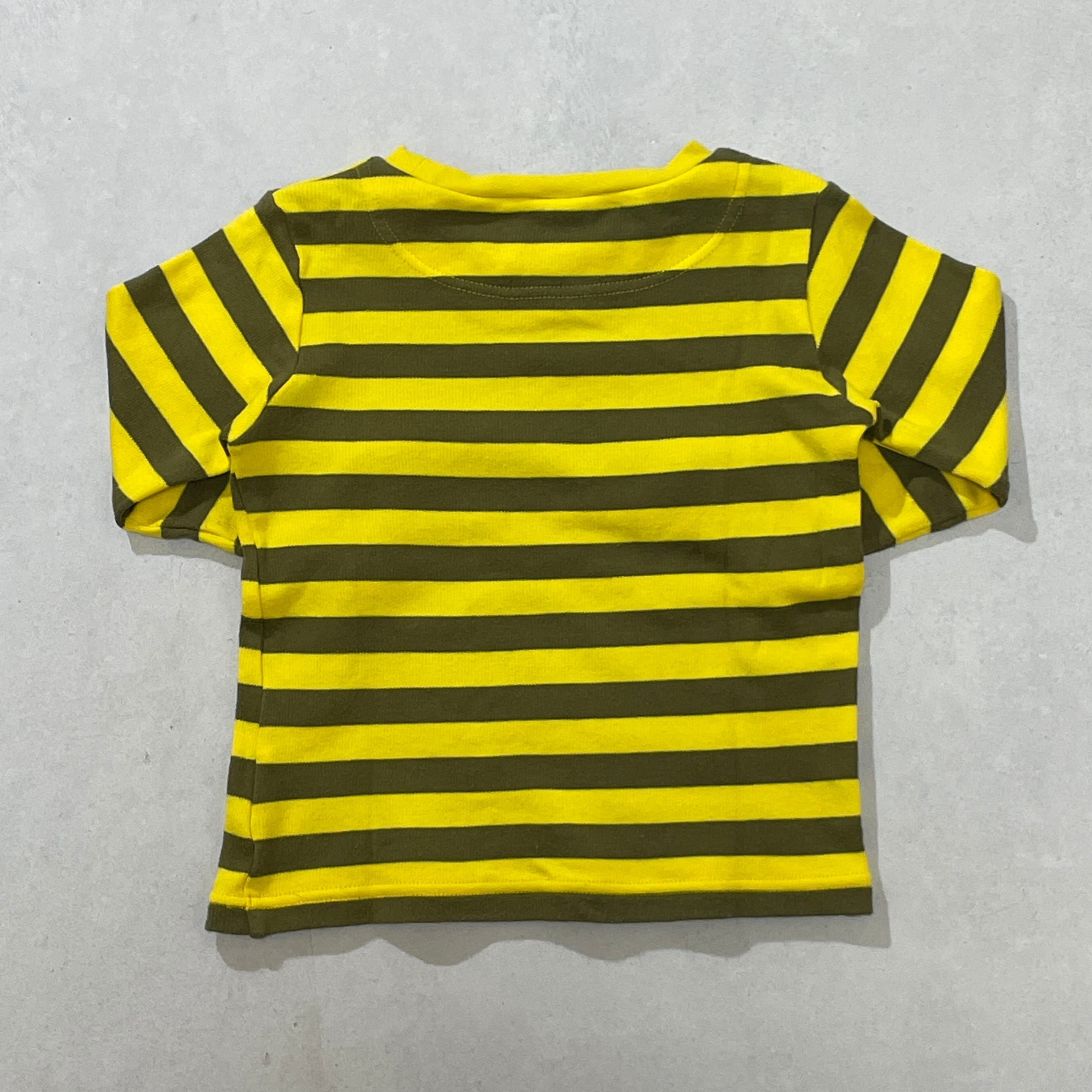 90cm】00s old NIKE L/S Shirt / ナイキ ボーダー 黄色 長袖 Tシャツ