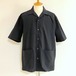 SOLOTEX DRY Seersucker Gingham Open Collar Half Sleeve Shirts　Black