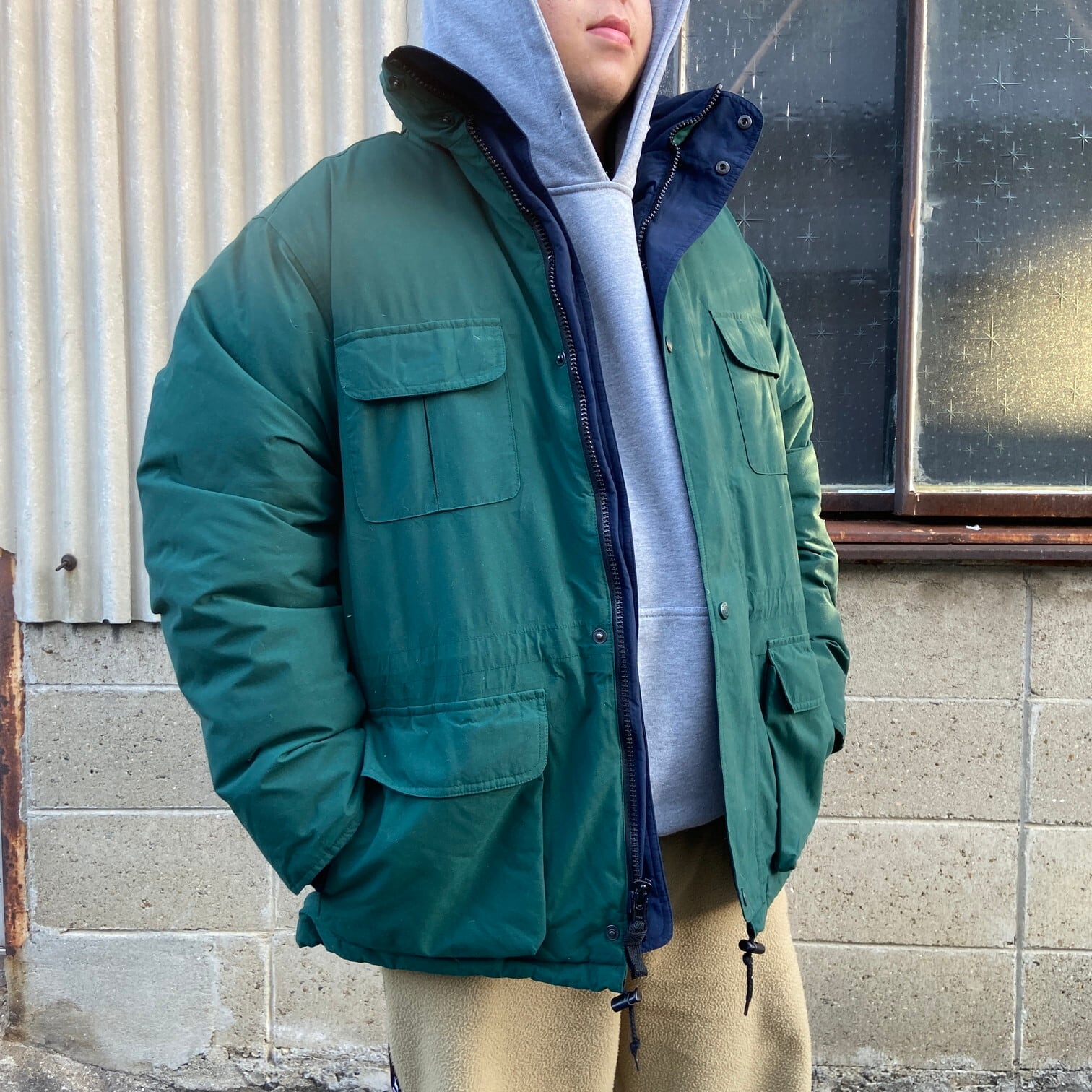 【美品】◇eddie Bauer◇メンズ◇ミリタリージャケット◇L◇グリーン